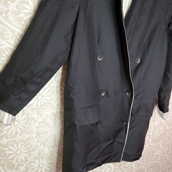 Rag + Bone Gabrielle Silk Jet Black Blazer 0 - Picture 6 of 8